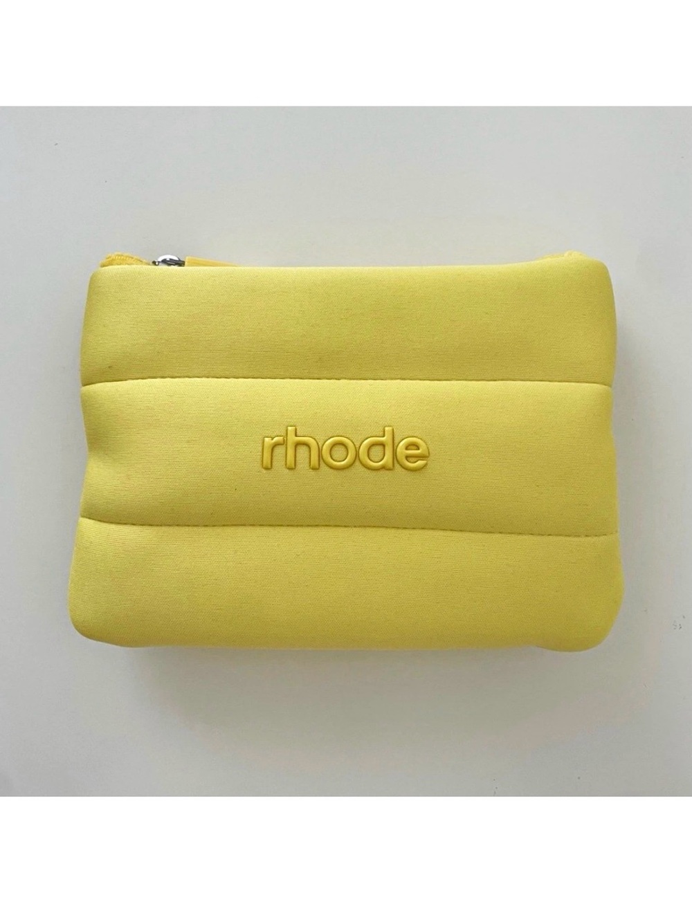 RHODE Bright Yellow Quilted Cosmetic Pouch
